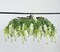 55" Cream Green Hanging Artificial Flower Chandelier Silk Wisteria Vine